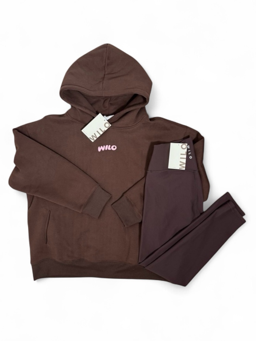 Wilo the Label Brown Hoodie and Ribbed Leggings Wellness Club Set - Picture 1 of 16